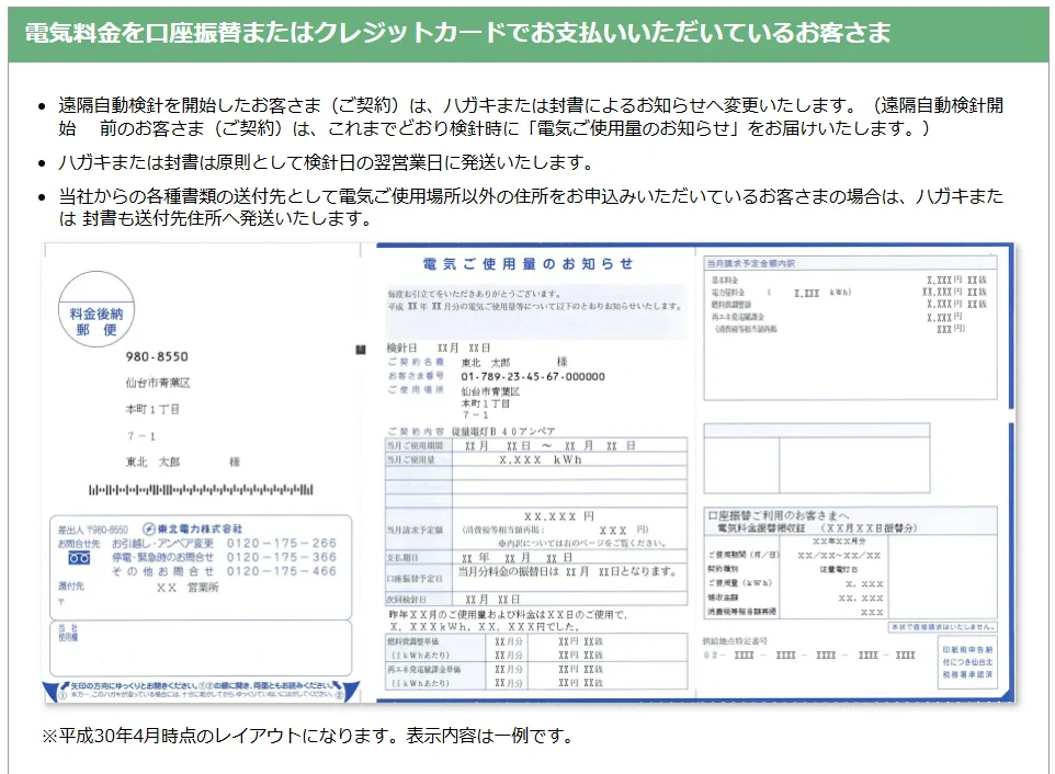 電気料金等の請求のお知らせ
